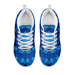 Blue Crystal Kaleidoscope Print White Sneakers