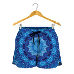 Blue Crystal Kaleidoscope Print Women's Shorts