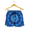 Blue Crystal Kaleidoscope Print Women's Shorts