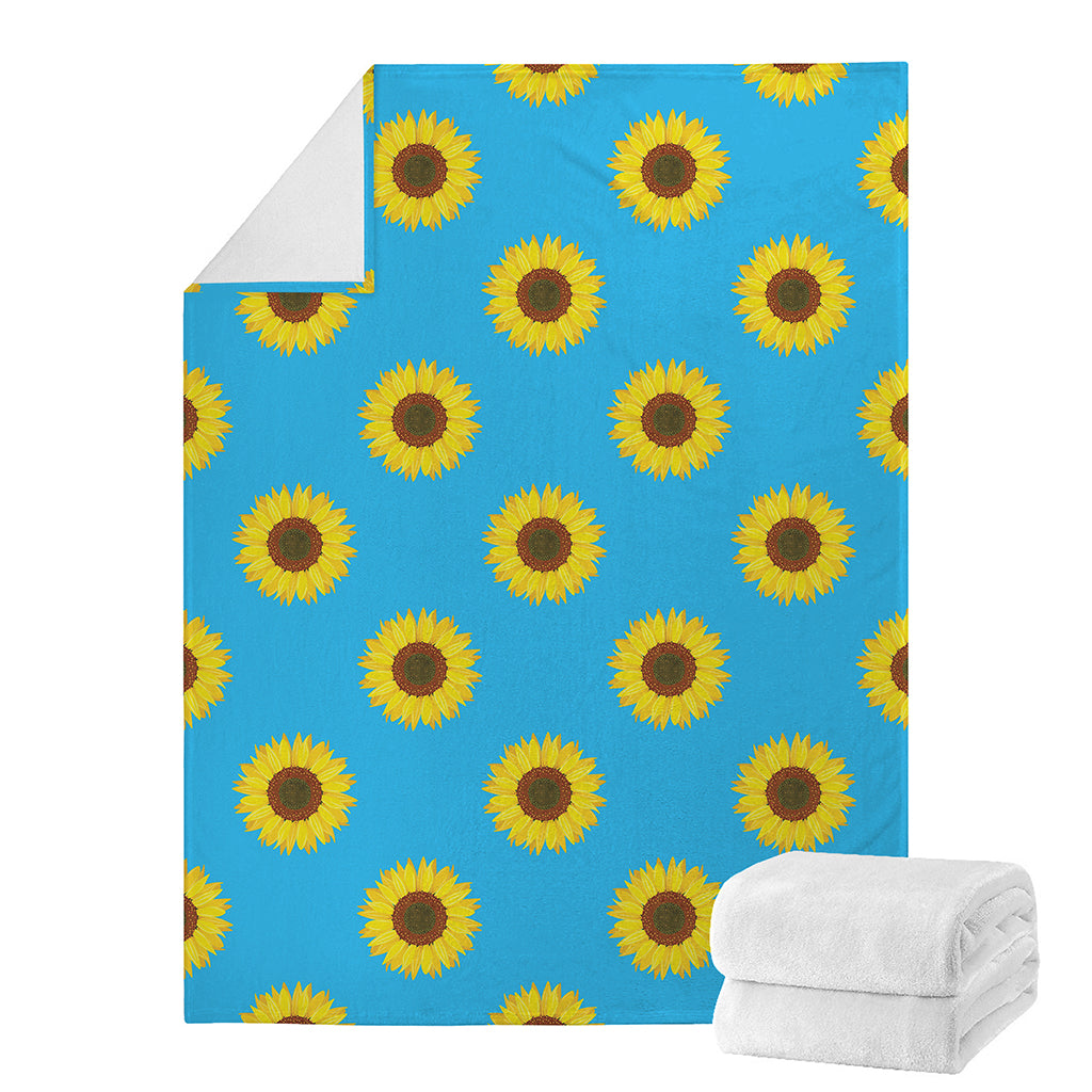 Blue Cute Sunflower Pattern Print Blanket