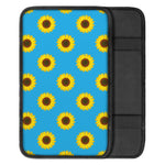 Blue Cute Sunflower Pattern Print Car Center Console Cover