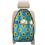 Blue Cute Sunflower Pattern Print Car Seat Organizers