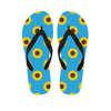 Blue Cute Sunflower Pattern Print Flip Flops