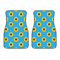 Blue Cute Sunflower Pattern Print Front Car Floor Mats