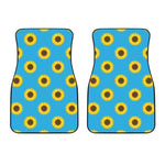 Blue Cute Sunflower Pattern Print Front Car Floor Mats