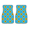 Blue Cute Sunflower Pattern Print Front Car Floor Mats