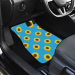 Blue Cute Sunflower Pattern Print Front Car Floor Mats