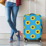 Blue Cute Sunflower Pattern Print Luggage Cover