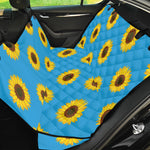 Blue Cute Sunflower Pattern Print Pet Car Back Seat Cover