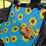 Blue Cute Sunflower Pattern Print Pet Car Back Seat Cover