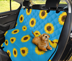Blue Cute Sunflower Pattern Print Pet Car Back Seat Cover
