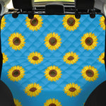 Blue Cute Sunflower Pattern Print Pet Car Back Seat Cover