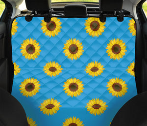 Blue Cute Sunflower Pattern Print Pet Car Back Seat Cover