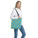 Blue Cute Sunflower Pattern Print Tote Bag