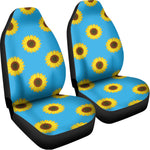 Blue Cute Sunflower Pattern Print Universal Fit Car Seat Covers