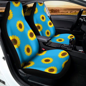 Blue Cute Sunflower Pattern Print Universal Fit Car Seat Covers