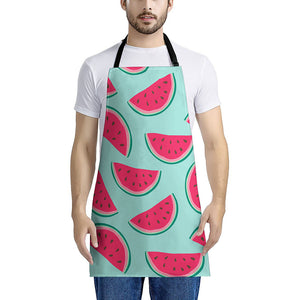 Blue Cute Watermelon Pattern Print Apron