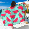 Blue Cute Watermelon Pattern Print Beach Sarong Wrap