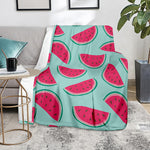 Blue Cute Watermelon Pattern Print Blanket