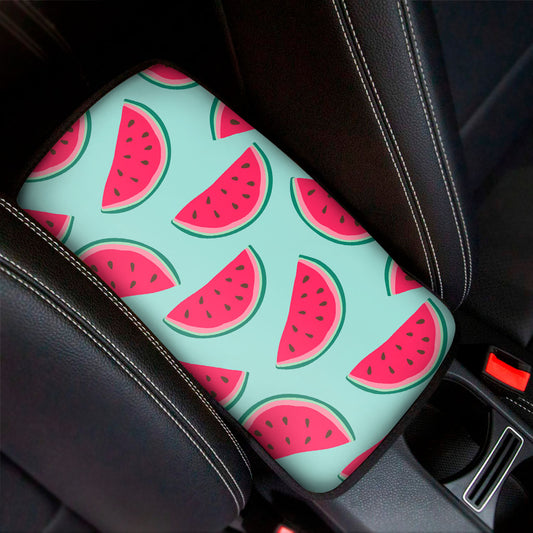 Blue Cute Watermelon Pattern Print Car Center Console Cover