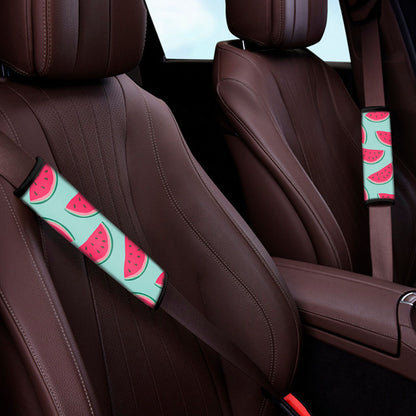 Blue Cute Watermelon Pattern Print Car Seat Belt Covers