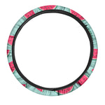Blue Cute Watermelon Pattern Print Car Steering Wheel Cover