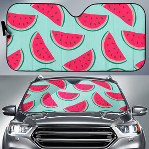 Blue Cute Watermelon Pattern Print Car Sun Shade GearFrost