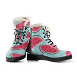 Blue Cute Watermelon Pattern Print Comfy Boots GearFrost