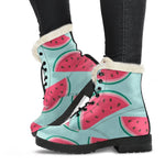 Blue Cute Watermelon Pattern Print Comfy Boots GearFrost