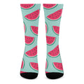 Blue Cute Watermelon Pattern Print Crew Socks