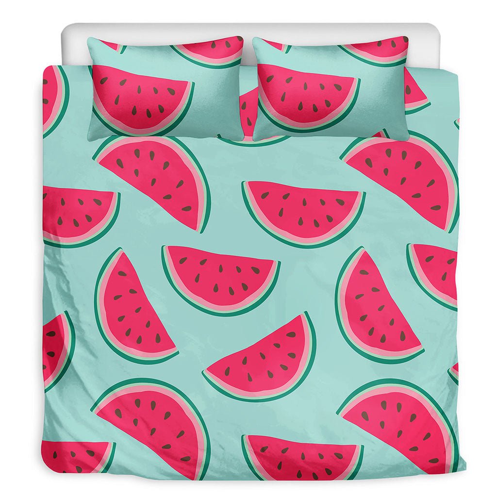 Blue Cute Watermelon Pattern Print Duvet Cover Bedding Set