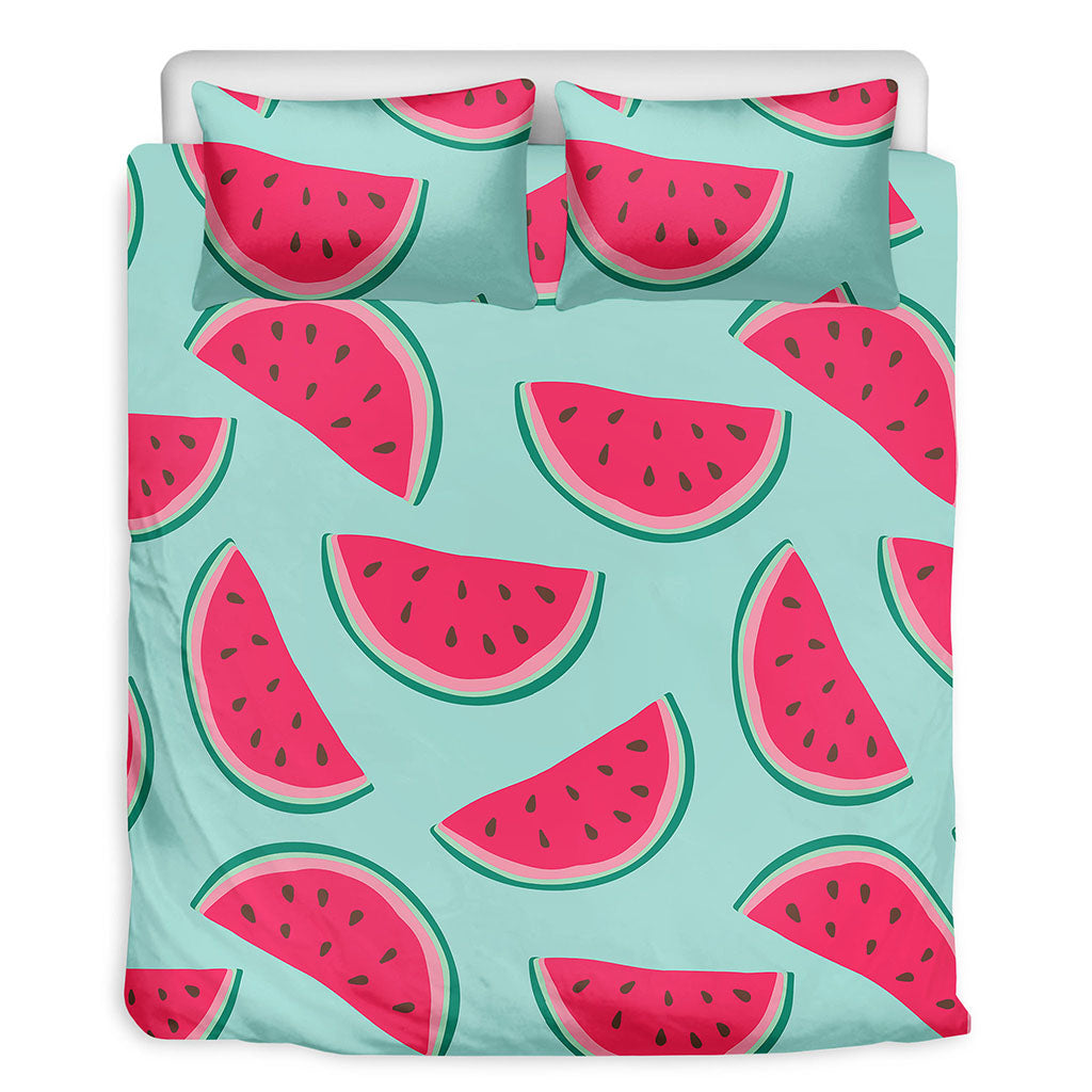 Blue Cute Watermelon Pattern Print Duvet Cover Bedding Set