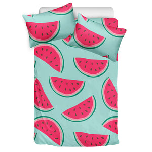 Blue Cute Watermelon Pattern Print Duvet Cover Bedding Set