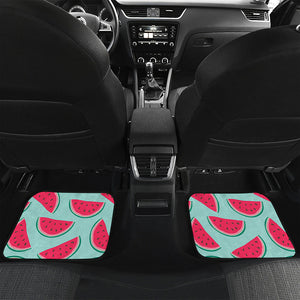 Blue Cute Watermelon Pattern Print Front and Back Car Floor Mats