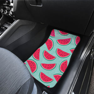 Blue Cute Watermelon Pattern Print Front and Back Car Floor Mats