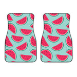 Blue Cute Watermelon Pattern Print Front Car Floor Mats