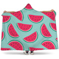 Blue Cute Watermelon Pattern Print Hooded Blanket