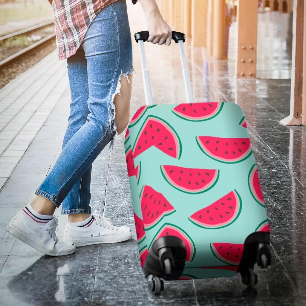 Blue Cute Watermelon Pattern Print Luggage Cover GearFrost