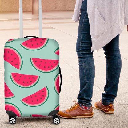 Blue Cute Watermelon Pattern Print Luggage Cover GearFrost
