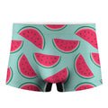 Blue Cute Watermelon Pattern Print Men's Boxer Briefs