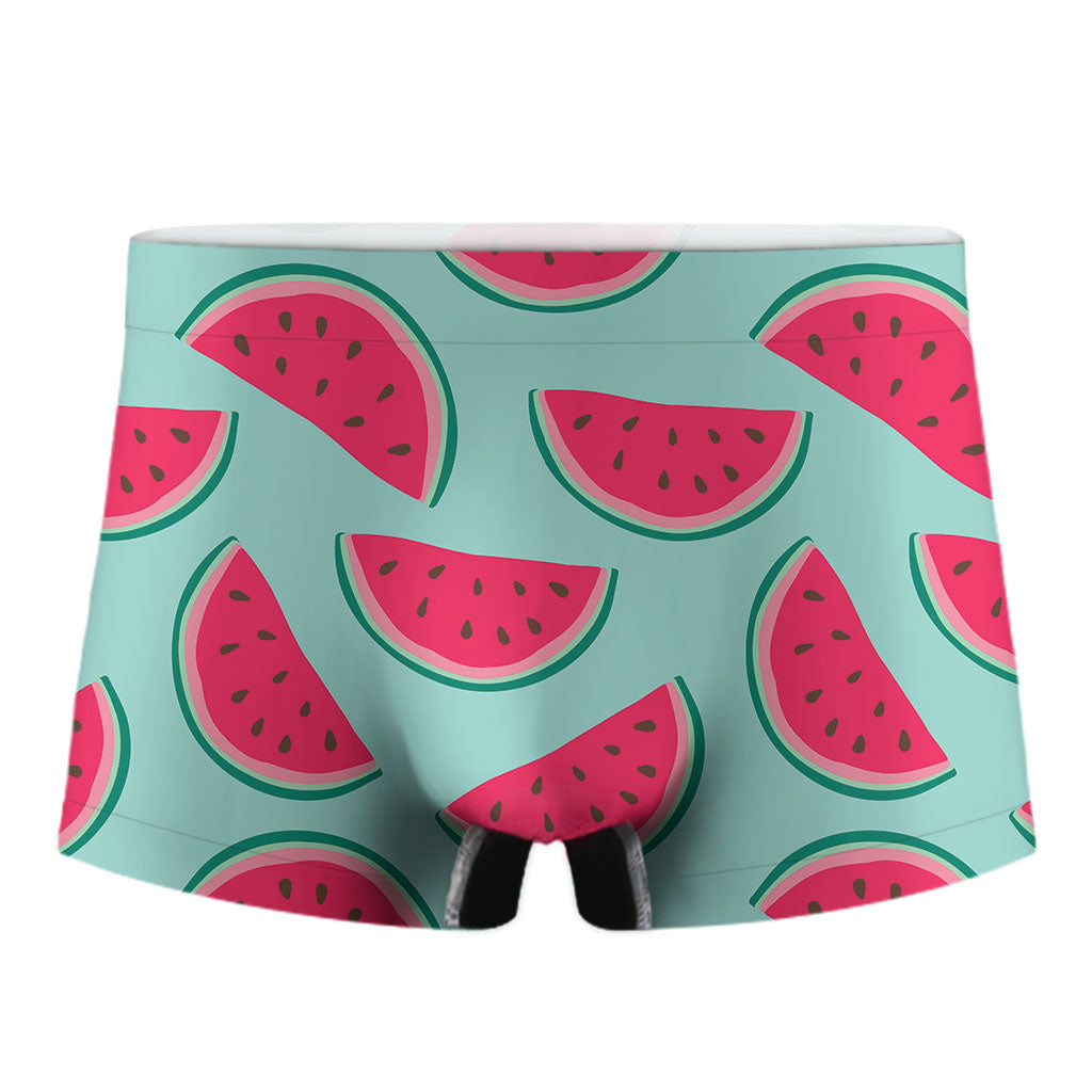 Blue Cute Watermelon Pattern Print Men's Boxer Briefs