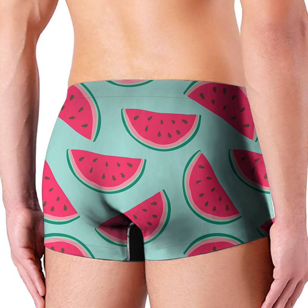 Blue Cute Watermelon Pattern Print Men's Boxer Briefs
