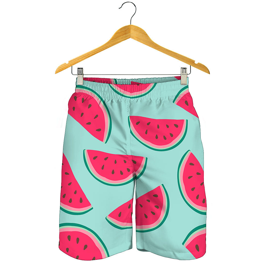 Blue Cute Watermelon Pattern Print Men's Shorts