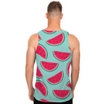 Blue Cute Watermelon Pattern Print Men's Tank Top