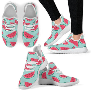 Blue Cute Watermelon Pattern Print Mesh Knit Shoes GearFrost