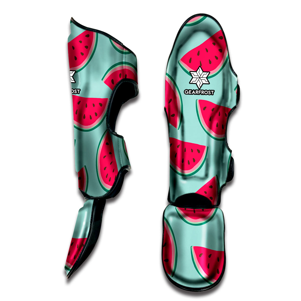 Blue Cute Watermelon Pattern Print Muay Thai Shin Guard