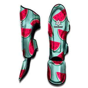 Blue Cute Watermelon Pattern Print Muay Thai Shin Guard