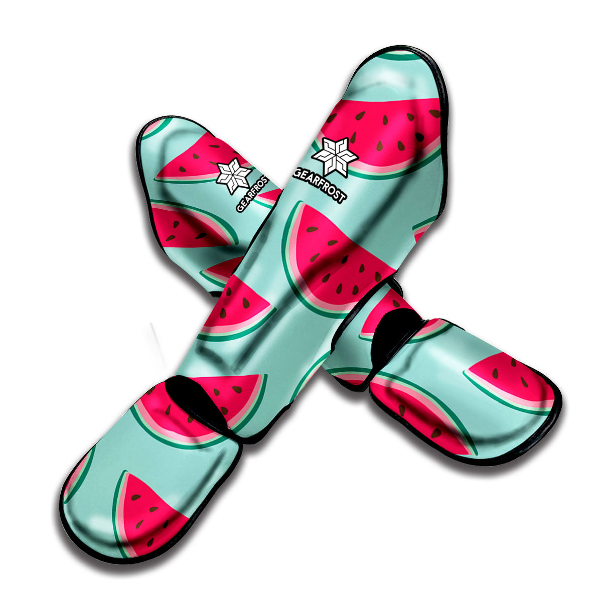 Blue Cute Watermelon Pattern Print Muay Thai Shin Guard