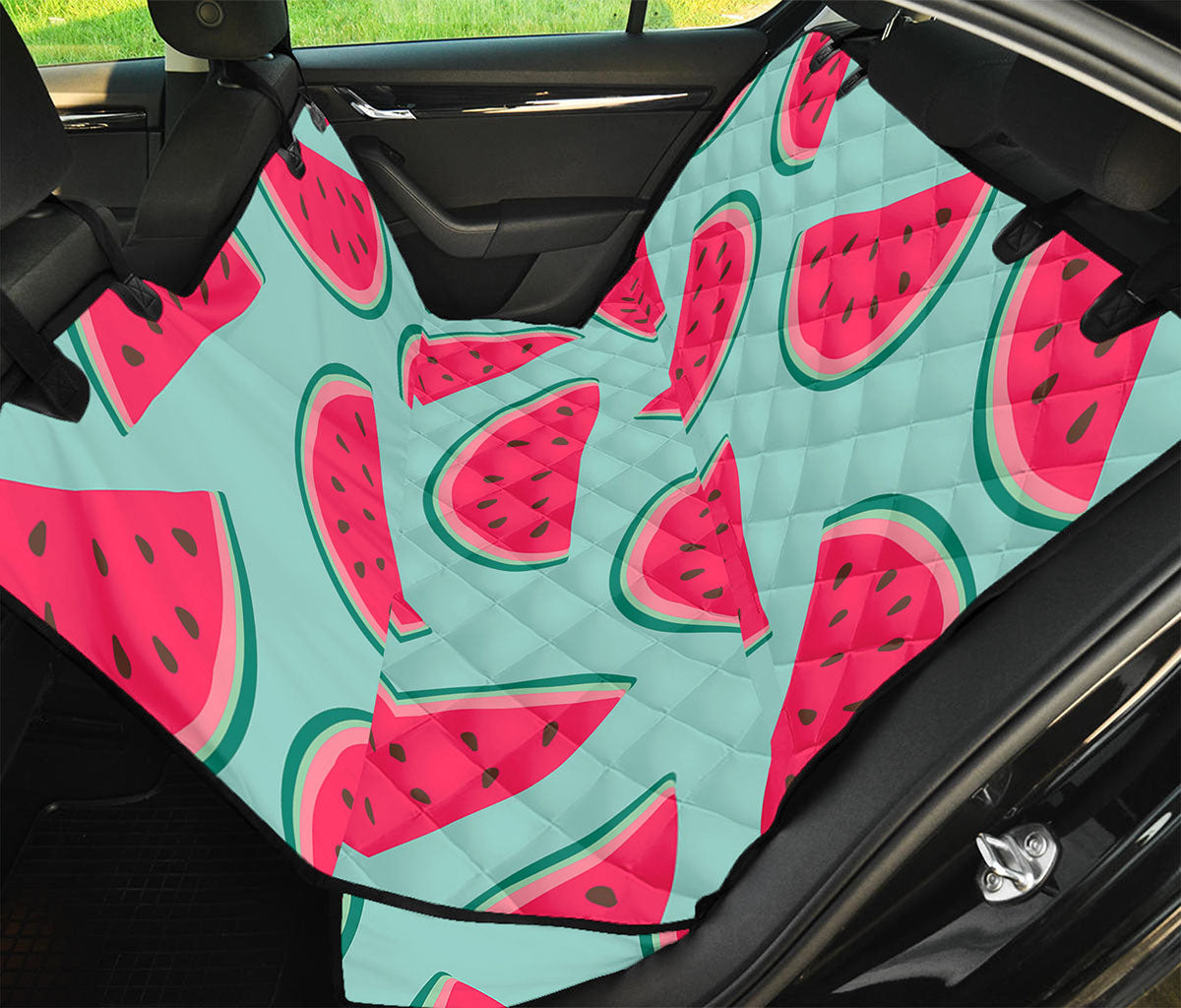 Blue Cute Watermelon Pattern Print Pet Car Back Seat Cover