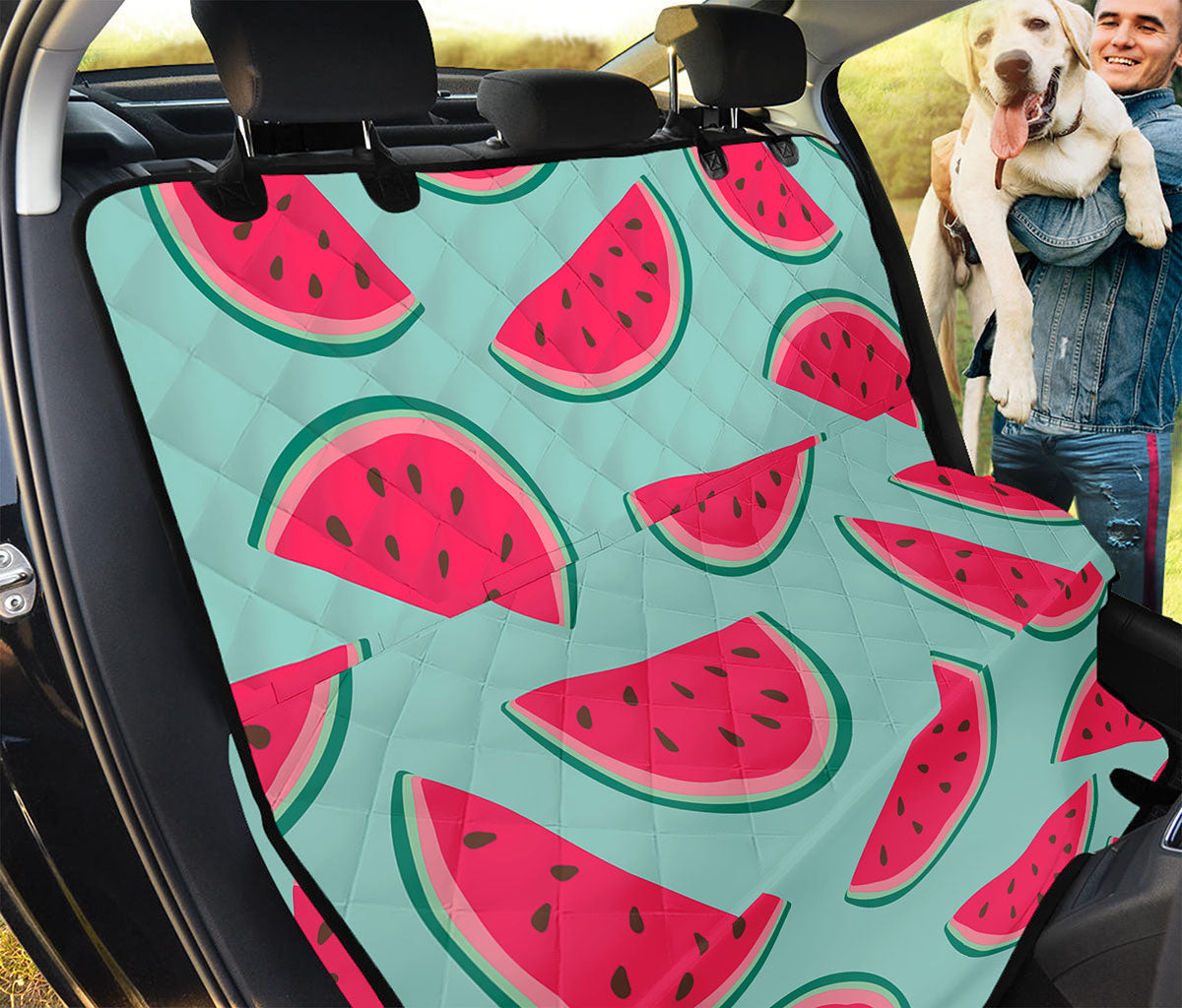 Blue Cute Watermelon Pattern Print Pet Car Back Seat Cover